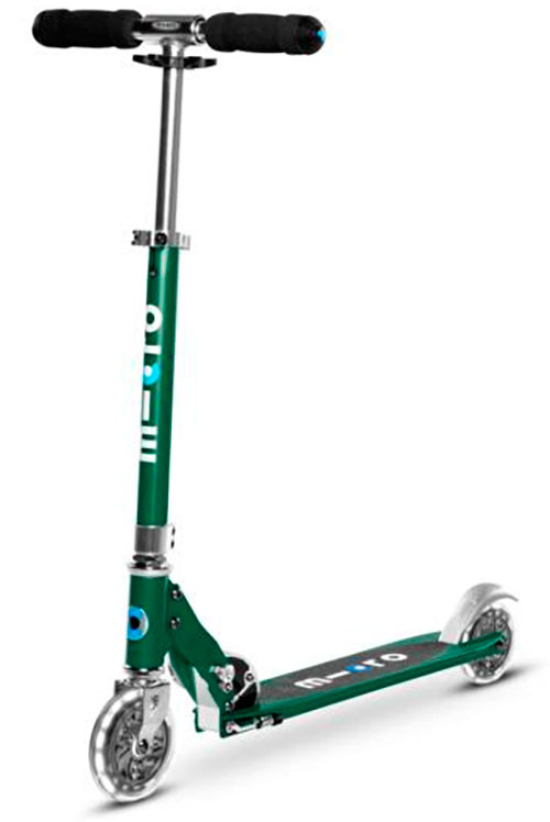 MONOPATTINO Mini Micro DELUXE mono pattino VERDE originale 3 RUOTE TRASPARENTI età 2